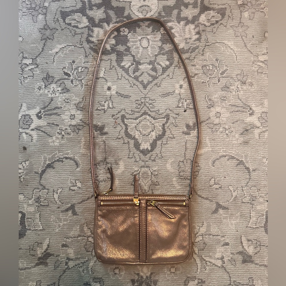 Elegant Fossil Metallic Shoulder Bag